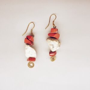 earrings | red jasper