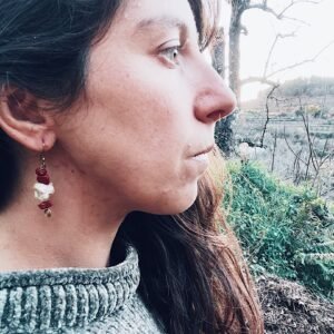 earrings | red jasper